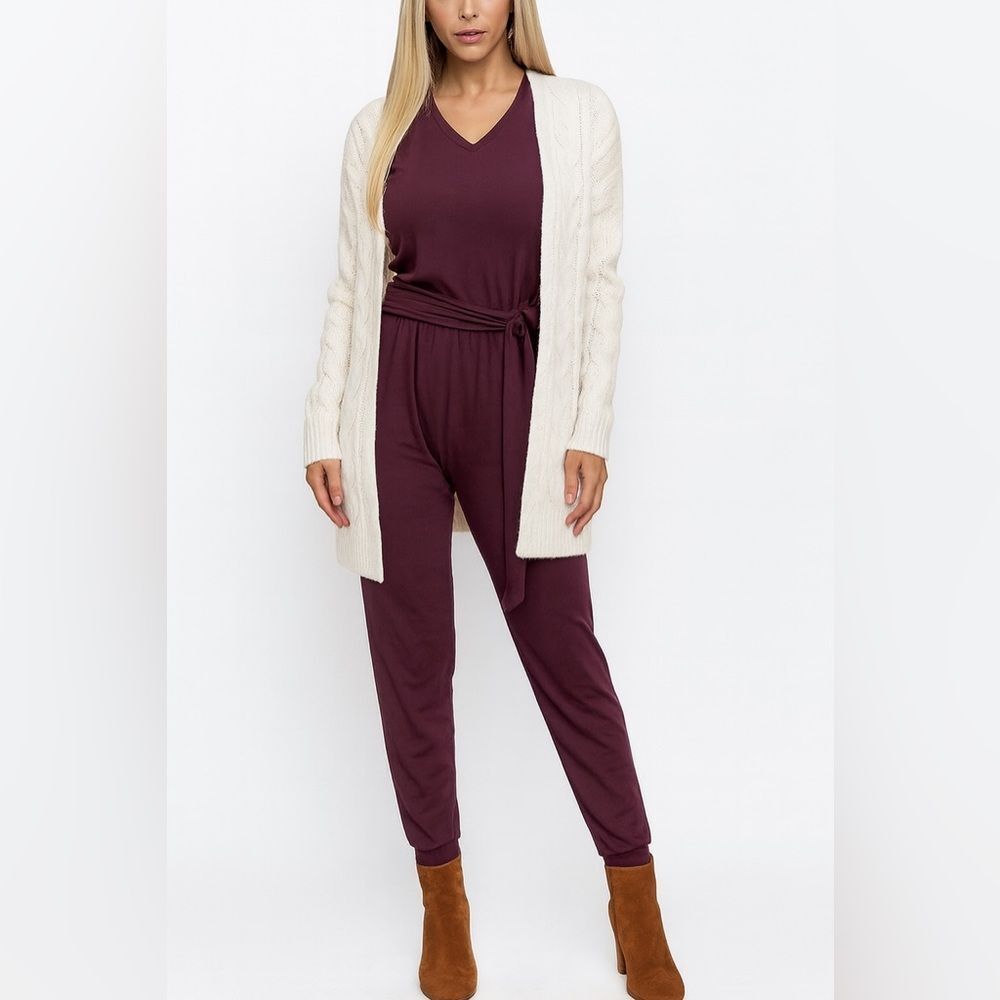 Fabletics Deep Purple V-Neck Jumpsuit